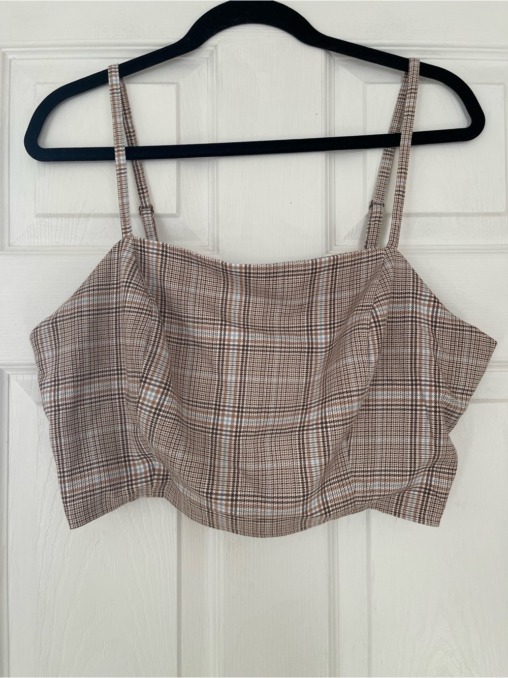 Aeropostale Brown Plaid Cropped Cami Top XL